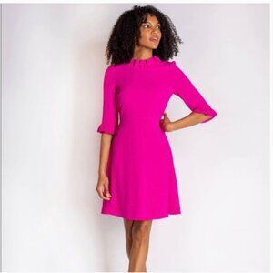 Camilyn Beth Co Co Dress Womens 0 Pink Ruffle Neck Half Sleeve Made In USA Party